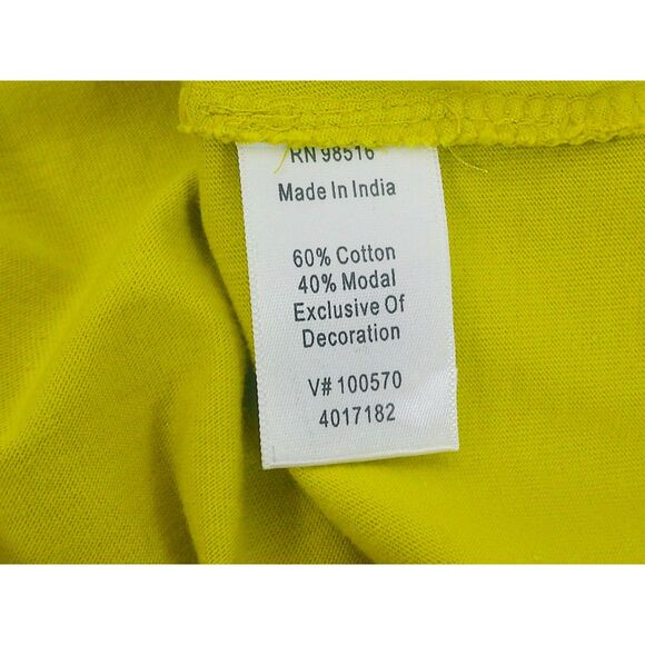 COLDWATER CREEK WOMENS YELLOW ROUND NECK SEQUIN & BEADED PULLOVER TOP. SIZE M - Picture 3 of 4